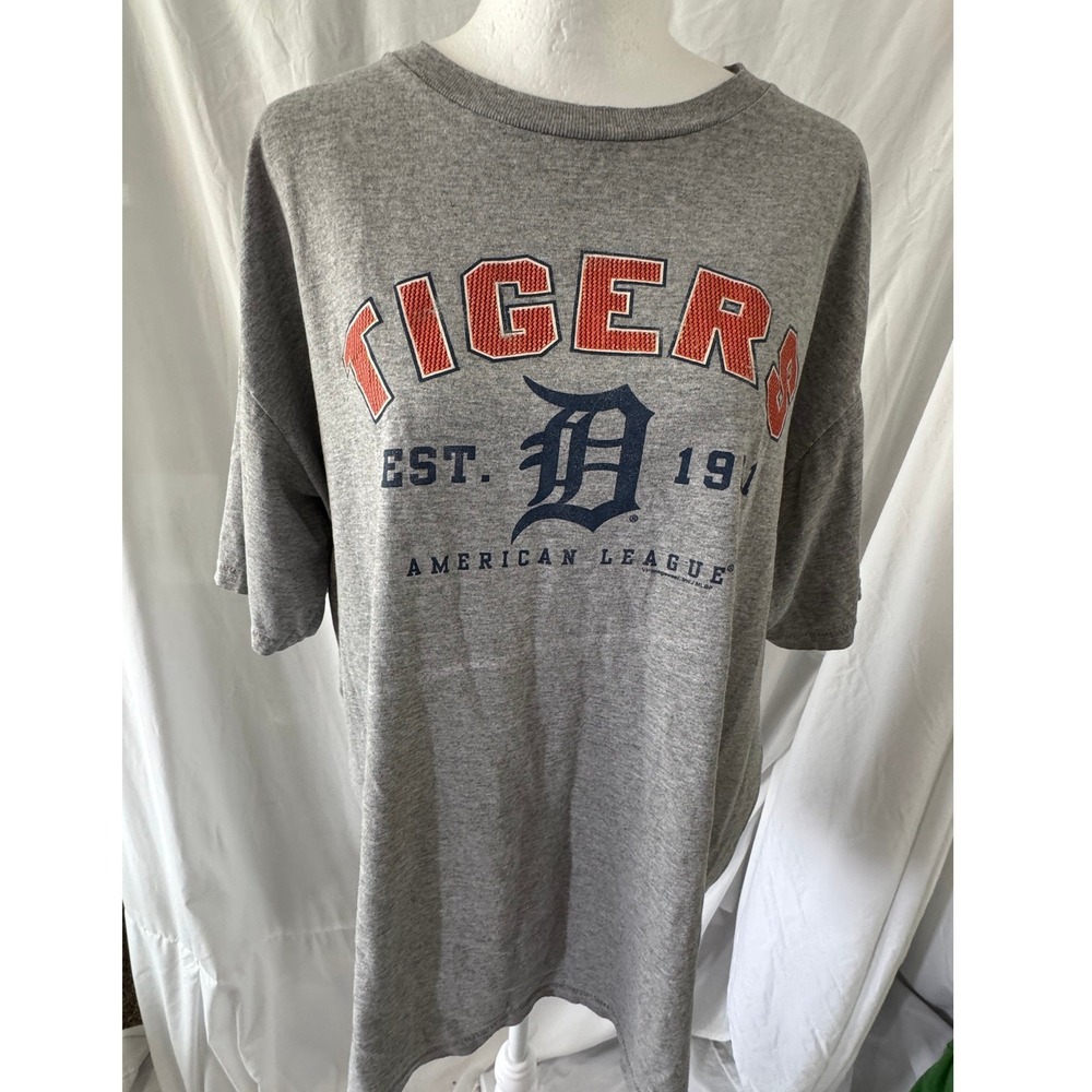 MLB Detroit Tigers American League Graphic T-Shirt Gray Large L G G